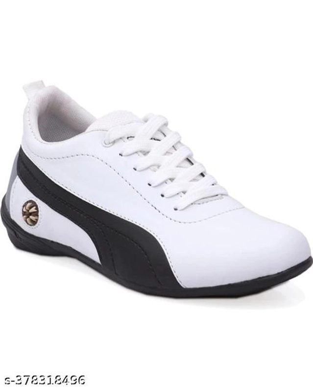 Sports Shoes for Men (White & Black, 6)