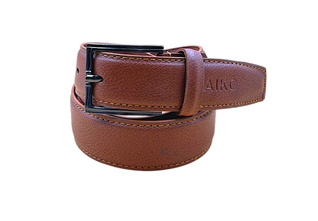 Faux Leather Formal Belt for Men (Tan, 26)