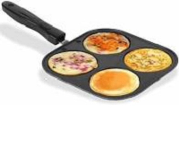 Aluminium 4 Section Appam Maker (Black)