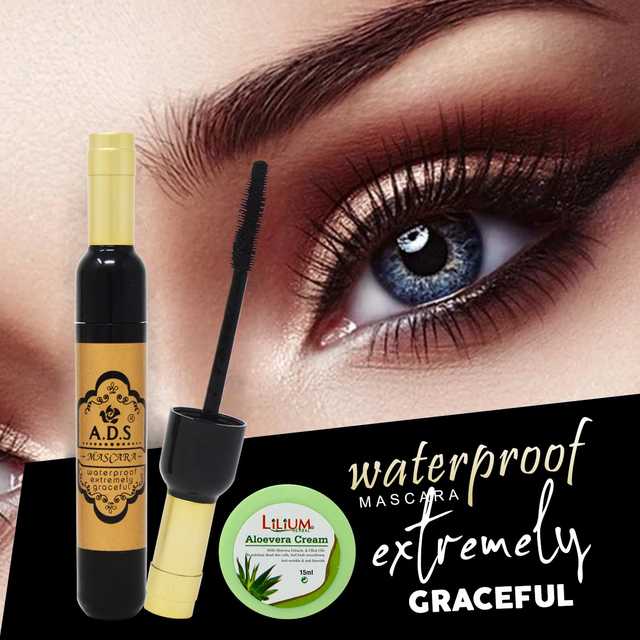 Waterproof Extremely Graceful Mascara & Aloevera Cream Set (Pack of 2) (15 ml) (GCI-651)