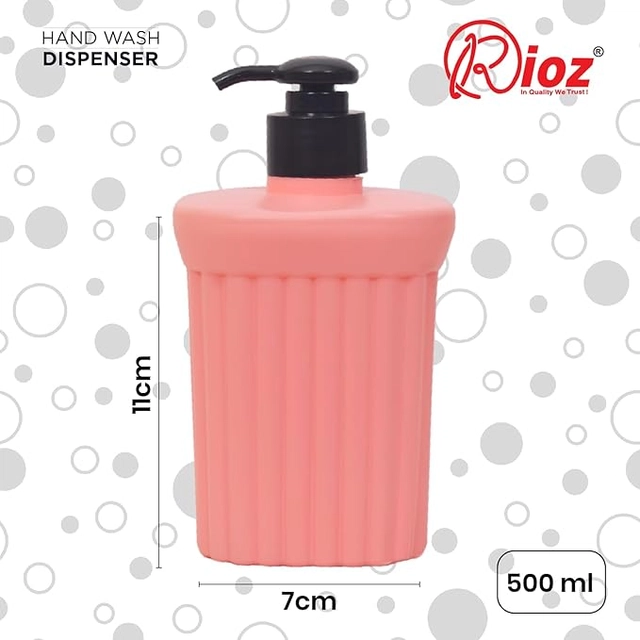 Plastic Hand Wash Dispenser Bottle (Pink, 500 ml)