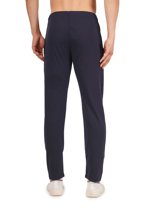 Lycra Solid Trackpant for Men (Navy Blue, S)