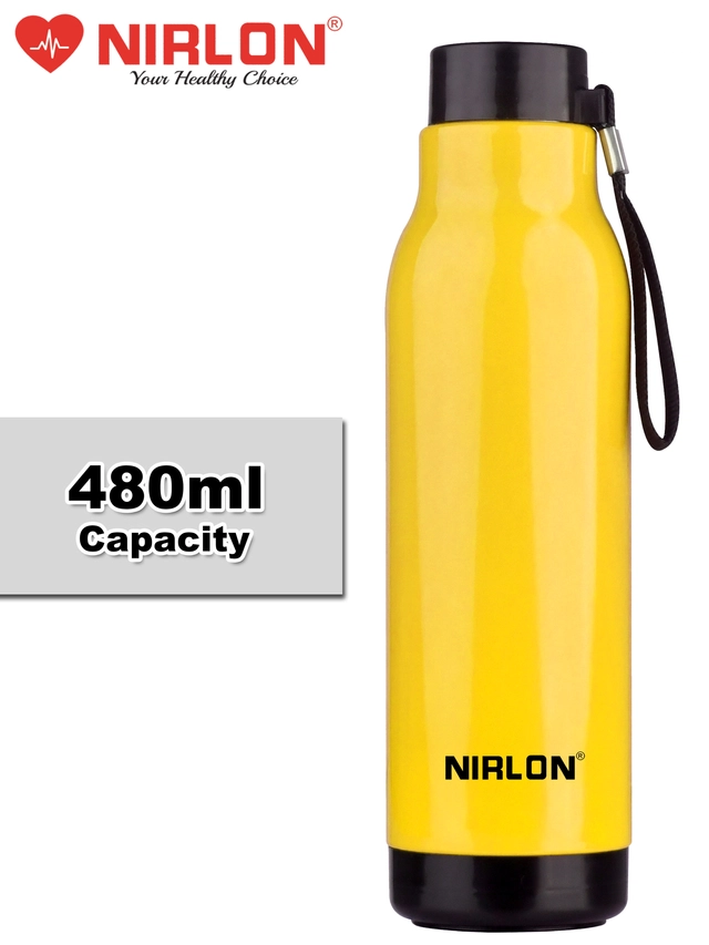 Nirlon PU Insulated Stainless Steel Water Bottles (Yellow, 480 ml)