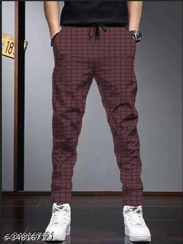 Cotton Trackpants for Men (Maroon, 30)