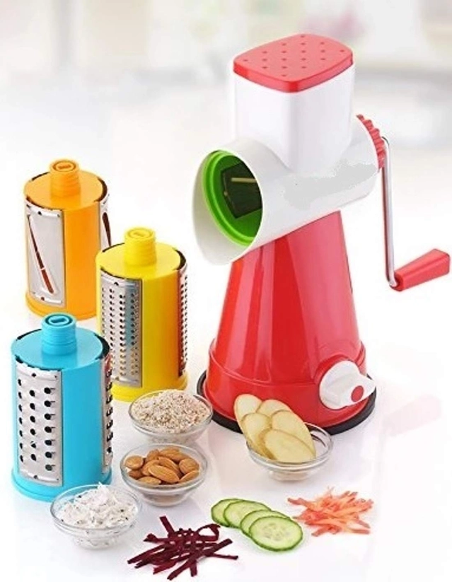 4 in 1 Drum Rotary Vegetable Cutter (Multicolor)