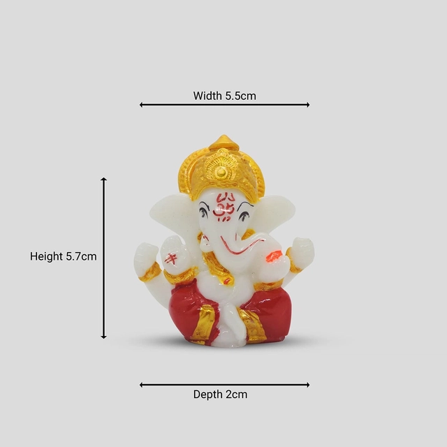 Beautiful Ganpati Idol for Car Dashboard (Multicolor)