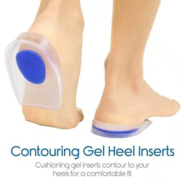 Silicone Gel Heel Pads with Caps (Beige, Set of 2)