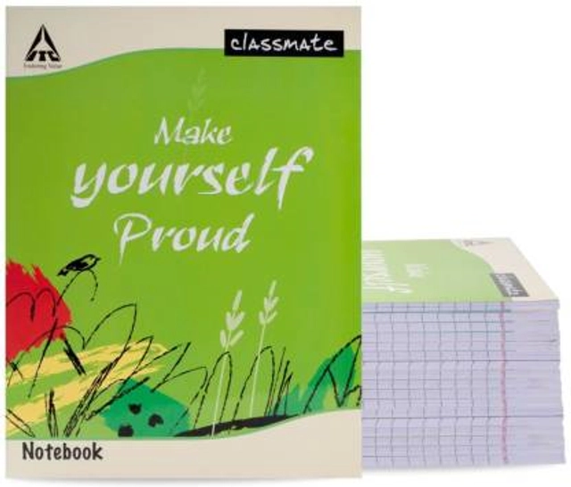 CLASSMATE Single Line Regular Notebook (120 Pages, Multicolor, Pack of 12)