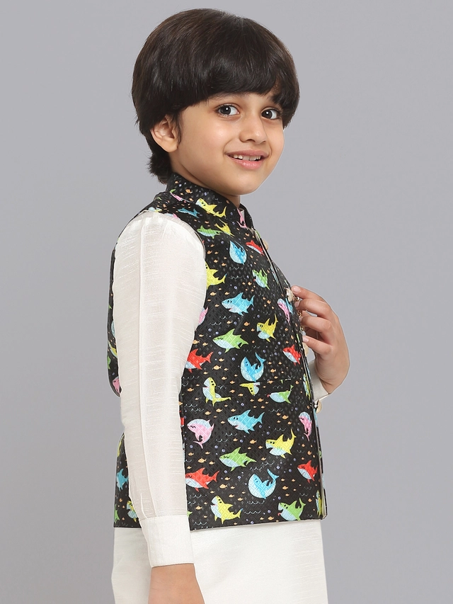 Jacquard Printed Jacket for Boys (Multicolor, 1-2 Years)