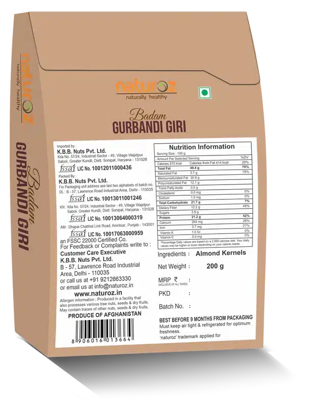 Naturoz Badam Gurbandi Giri Premium 200 g