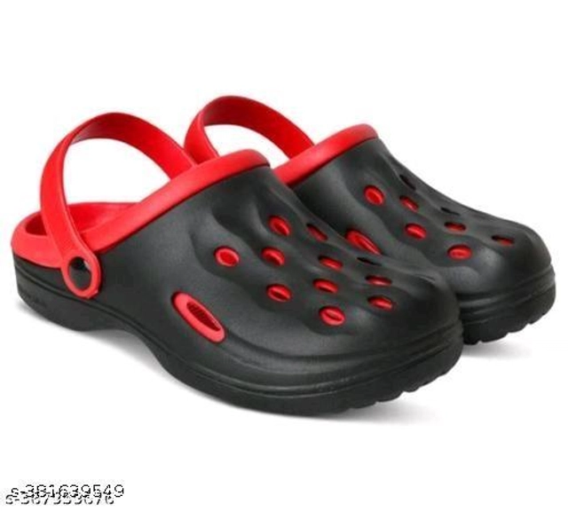 Clogs for Men (Black & Red, 7)