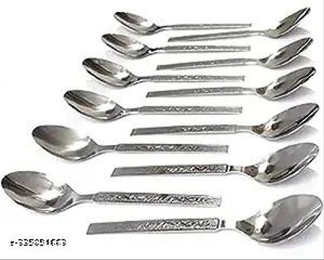 Stainless Steel Spoons (Silver, Pack of 12)