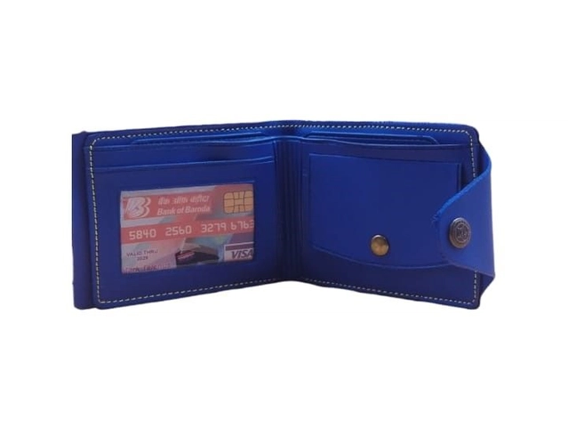 Faux Leather Wallet for Men (Blue)