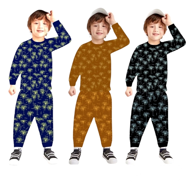 Cotton Printed Nightsuit for Kids (Multicolor, 0-3 Months) (Pack of 3)