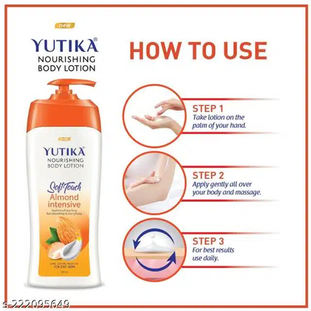 Yutika Soft Touch Almond Intensive Body Lotion (500 ml, Pack of 3)