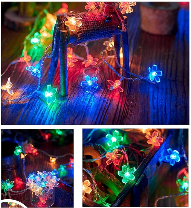 Silicone Flower LED Fairy String Diwali Lights (Multicolor, 3 m)