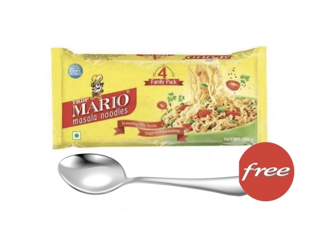 मारियो मसाला नूडल्स 280 g + फ्री स्टील स्पून