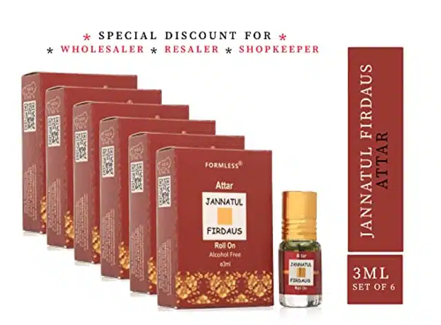 Jannatual Firdaus Roll On Attar (3 ml, Pack of 6)