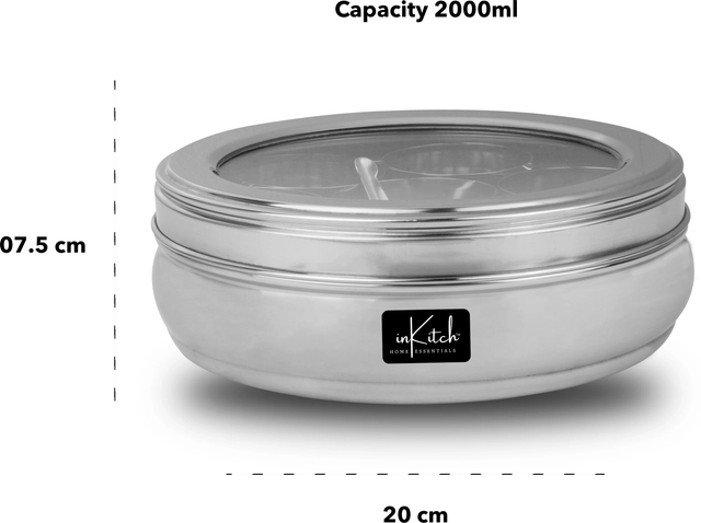 Inkitch Stainless Steel Storage Container with Lid for Kitchen (Silver)