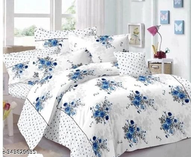 Glace Cotton Double Bedsheets with 2 Pillow Covers (Multicolor, 228x228 Cm)