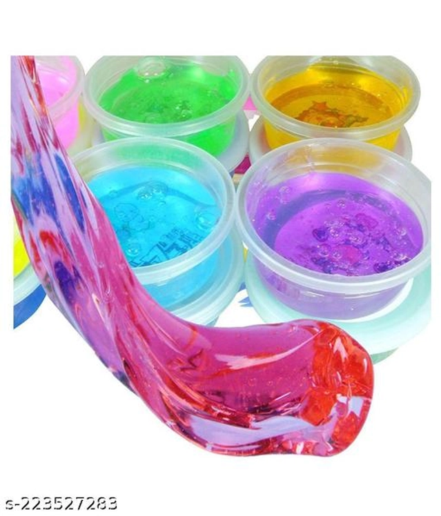 Non-Toxic Clear Crystal Slime for Kids (Multicolor, Pack of 6)