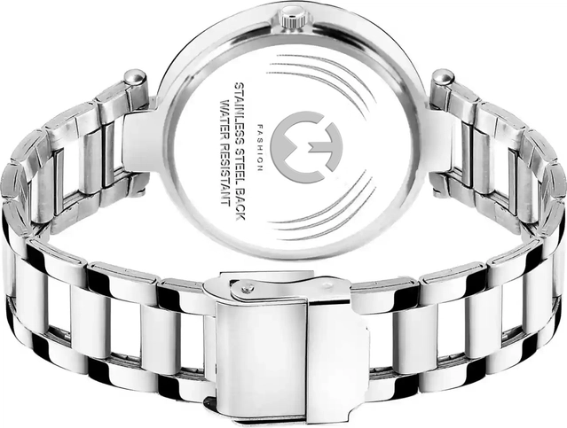 Analog Watch for Women (Silver & Black)