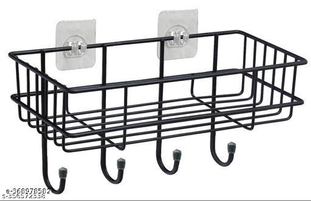 Stainless Steel Bathroom Shelves (Black)