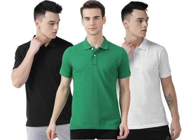 Galatea Cotton Blend Polo T-Shirt for Men (Pack of 3) (Multicolor, S) (G621)