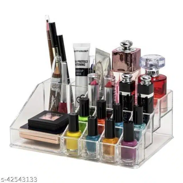 Plastic 16 Grid Makeup Kits Organizer (Transparent)