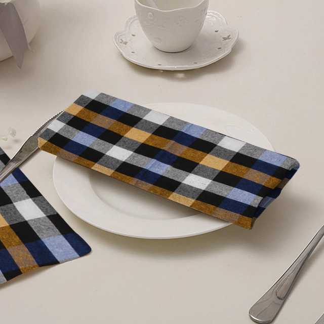 E-Retailer Multipurpose Cotton Kitchen Napkins chapatti Cloth For Home Cleaning Pot Holder (Blue, 46X46 cm) (Pack of 6) (ER_0116)
