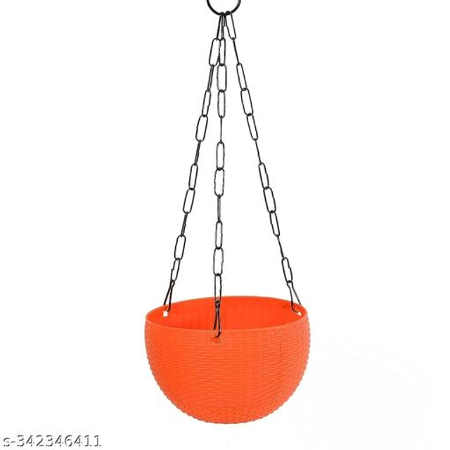 Plastic Hanging Planter (Multicolor, Pack of 3)