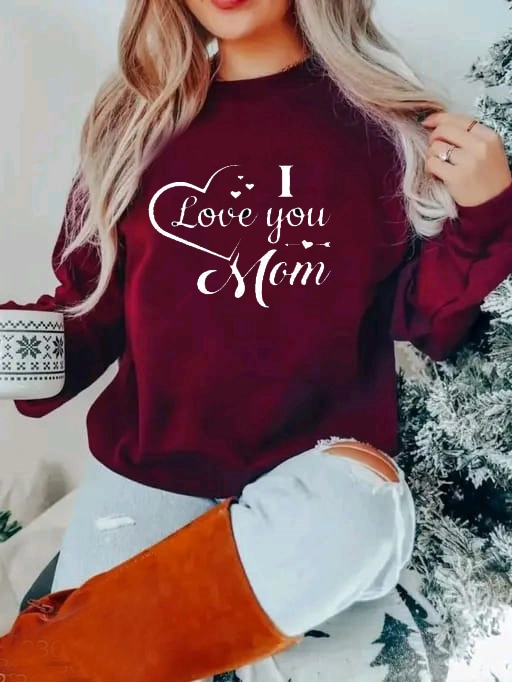 Fleece Printed Full Sleeves Sweatshirt for Women & Girls (Maroon, S)