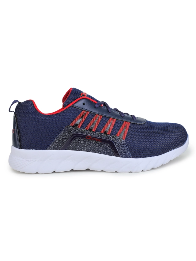 Sports Shoes for Men (Navy Blue & Red, 7)