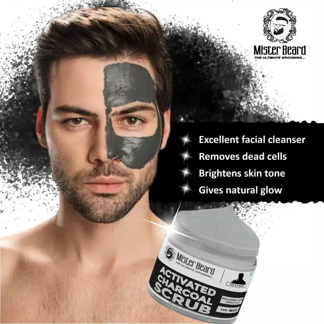 Mister Beard Activated Charcoal Scrub (Pack Of 1, 100 g) (MI-43)