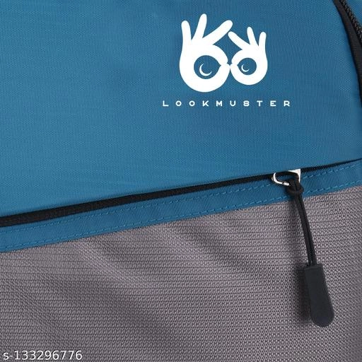 Polyester Backpack for Men & Women (Grey & Teal, 35 L)