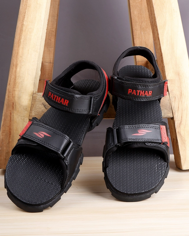 Sandals for Men (Red & Black, 6)