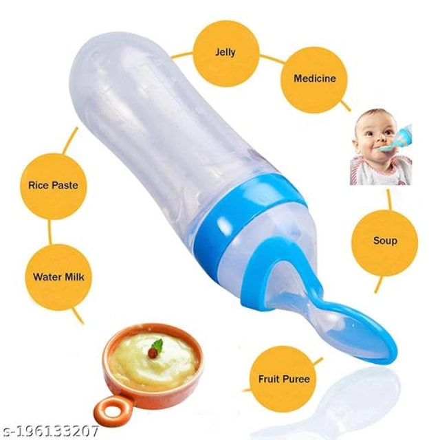 Silicone Food Feeder Bottle for Baby (Multicolor, 90 ml)