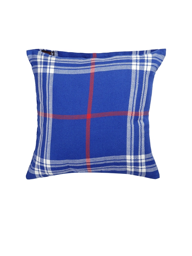 Cotton Cushion Cover (Blue, 16x16 inches)