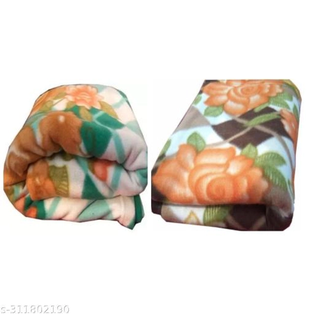 Cotton Blankets for Home (Pack of 2) (Multicolor, Free Size)