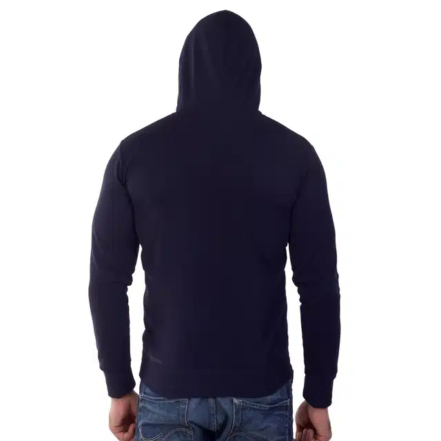 Men's Solid Sweatshirt (Blue, L)