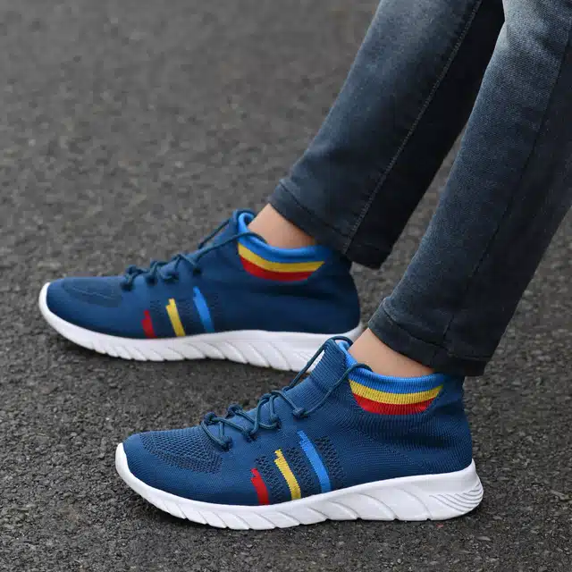 Sports Shoes for Men (Navy Blue & White, 6)