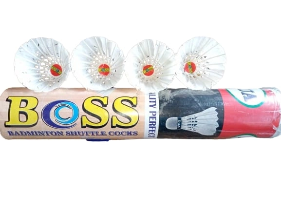 Boss Feather Shuttlecocks (White, Pack of 10)