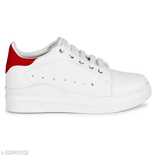 Casual Shoes for Women (White & Red, 3)