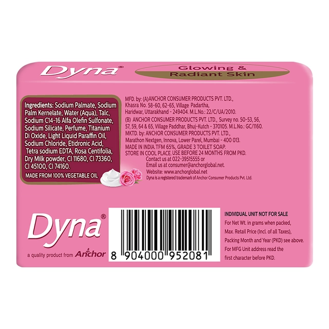 Dyna Rose Extract & Milk Cream 4X41 g (Pack of 4)