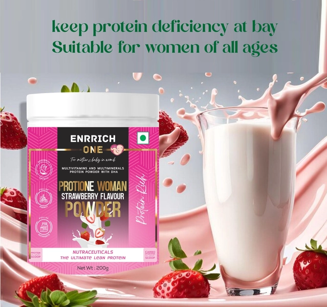 Enrrich One Protione Strawberry Flavoured Protein Powder (200 g)