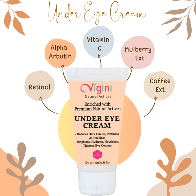 Vigini Natural Under Eye Cream (20 ml) with Body Polishing Wash (100 ml) (Set of 2)