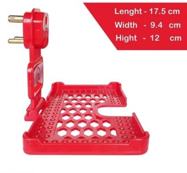 Plastic Wall Mobile Charging Holder (Red)