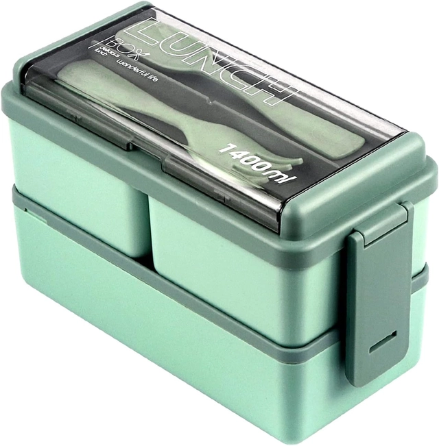 Magic Plus Premium Quality Plastic Lunch Box Tiffin Box 3 Containers Lunch Box (Green, 1500 ml) (Pack Of 1)