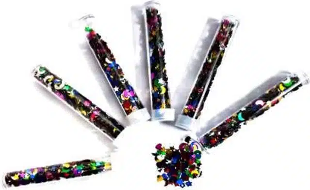 Plastic Holographic Art & Craft Glitters (Multicolor, Pack of 12)