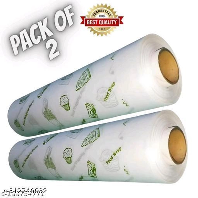 Food Wrapping Roll Paper (White, 25 m) (Pack of 2)